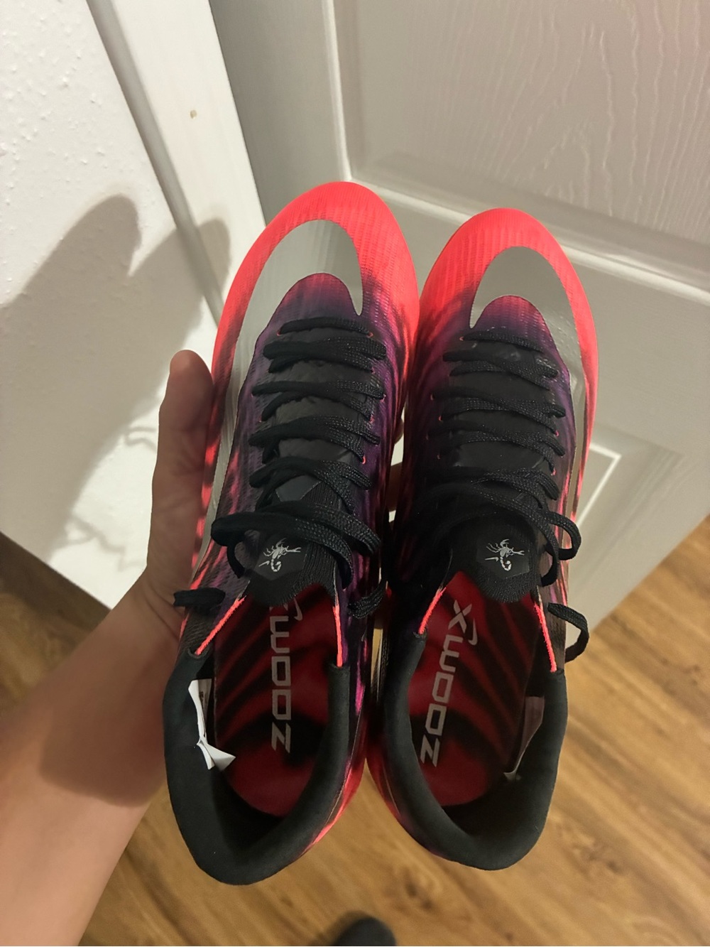 Zoom men’s  Sneakers in Neon Red and Black